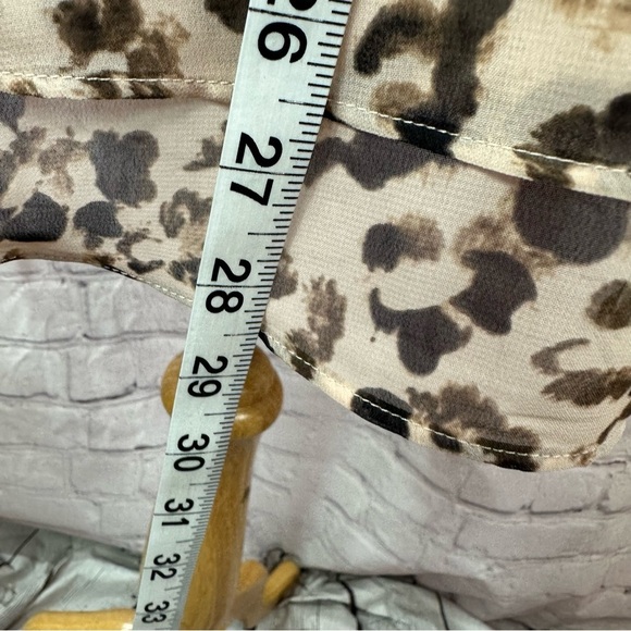 simply vera vera wang leopard print blouse sheer layered peplum waist sz XL - Picture 4 of 10